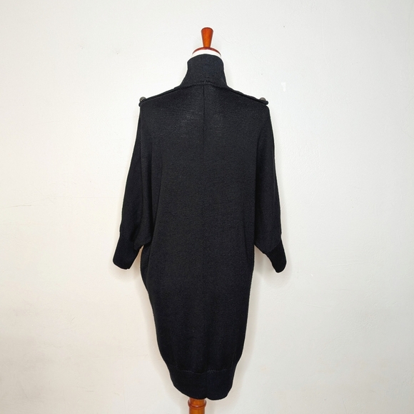 Tory Burch Black Jacinthe Black Wook Turtleneck‎ Sweater Dress Size Medium - Picture 6 of 11